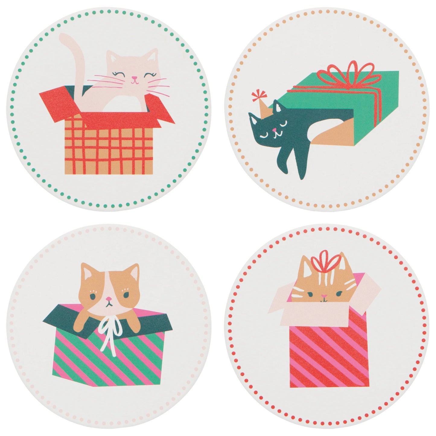 Let it Meow Shaped Soak Up Coasters Set of 4