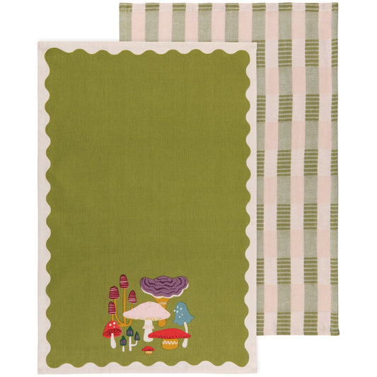 Mushroom Gems Tea Towel Set of 2