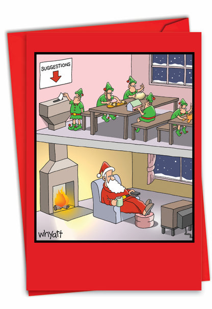 Santa Suggestion Box Christmas Card