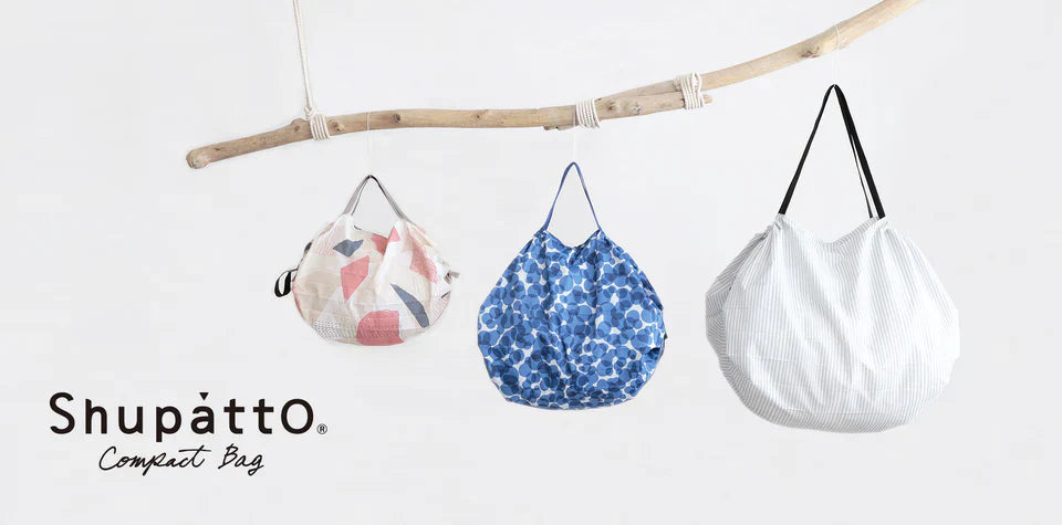 Shupatto Compact Reusable Bag Medium Hagire Fabric Scraps