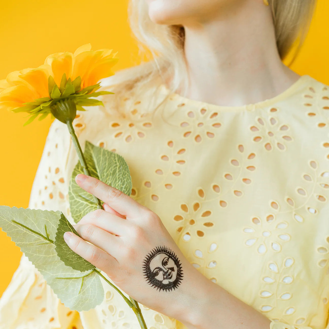 Vintage Sun Temporary Tattoos