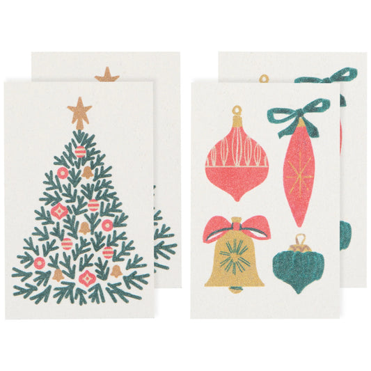 Festive Fir Christmas PopUp Sponge Set of 4