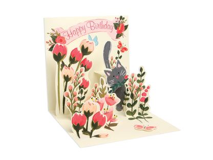 Pop-up Botanical Cat Card