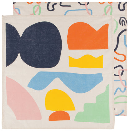 Tea Towel Floursack Set Of 2 Doodle