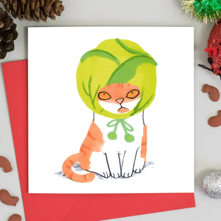 Cats in Christmas Hats 6 Assorted Christmas Cards Cello Pack