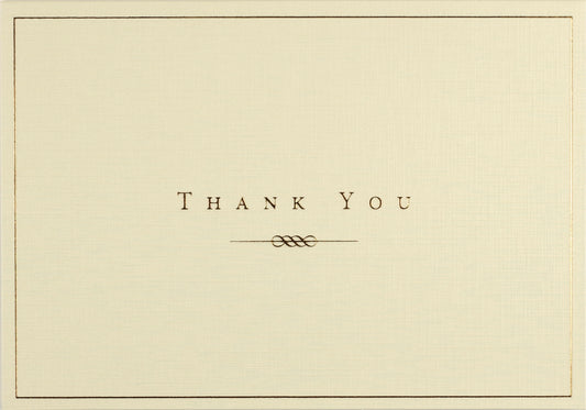 Gold & Cream Thank You Boxed Note Cards
