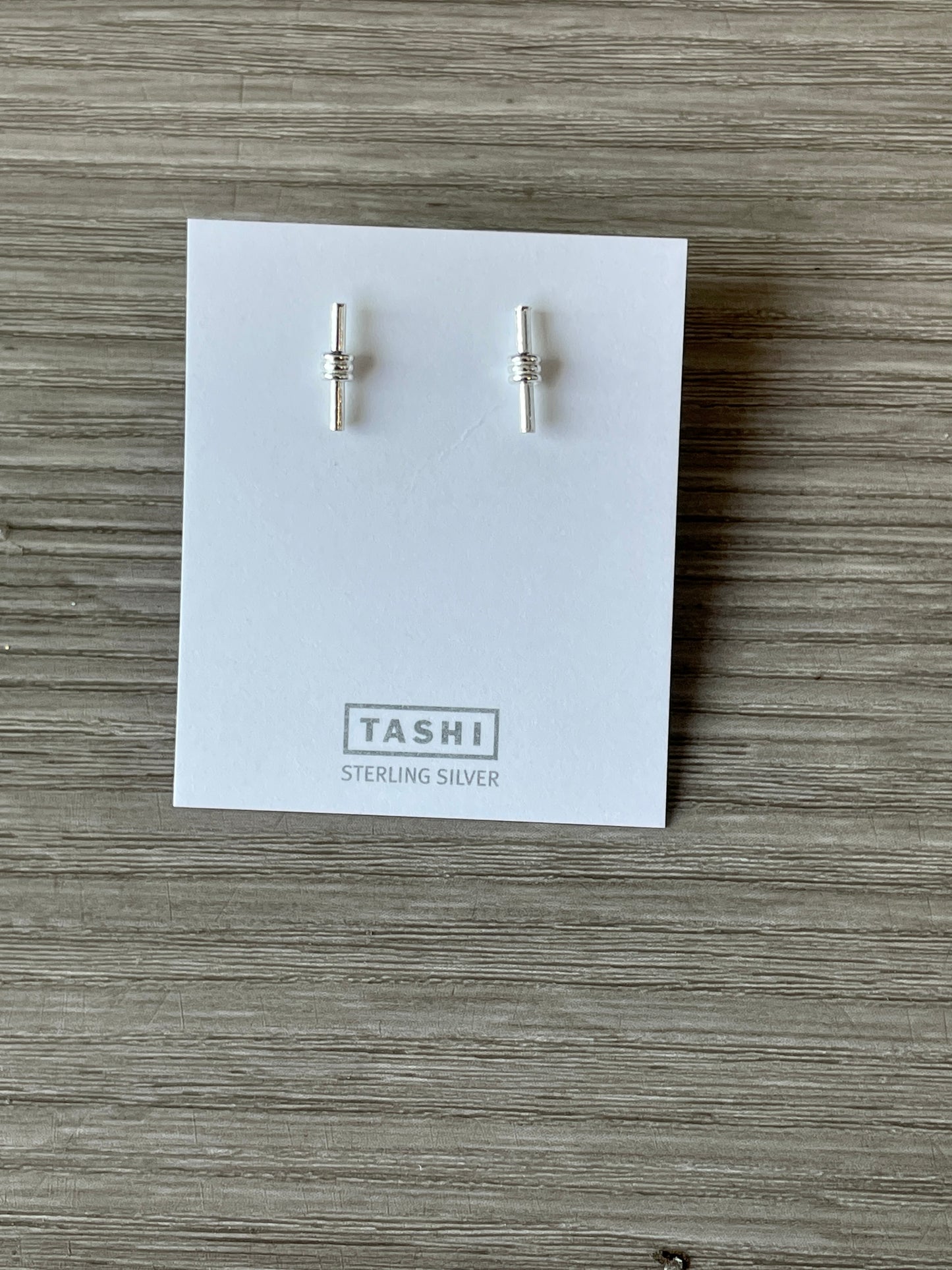 Wrapped Bar Stud Earrings