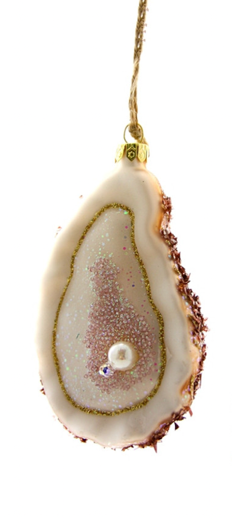 Oyster With Pearl Glass Ornament