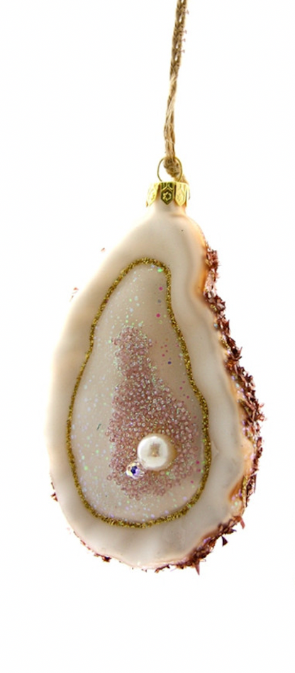 Oyster With Pearl Glass Ornament