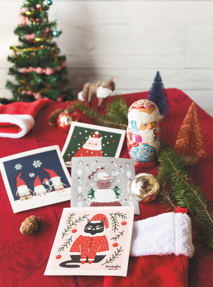 Swedish Dishcloth Festive Feline