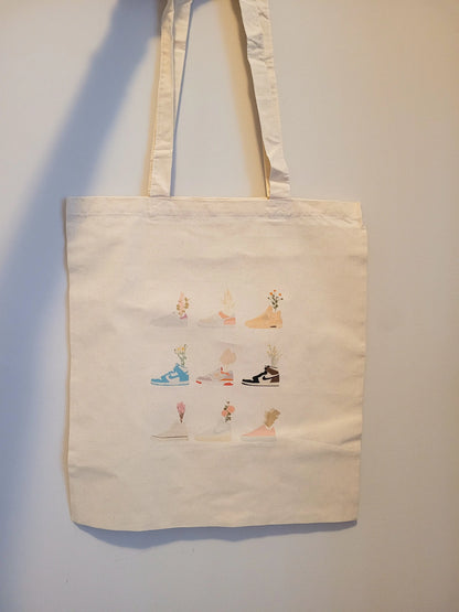 Sneaker X Flower Tote Bag