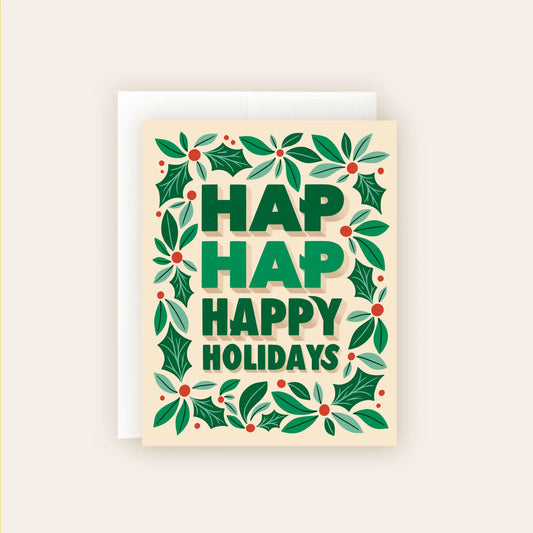 Hap Hap Happy Holidays Christmas Card