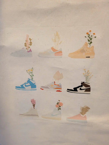 Sneaker X Flower Tote Bag