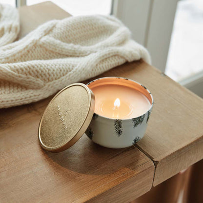 Frasier Fir Poured Candle Tin with Gold Lid