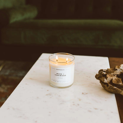 Glass Tumbler Soy Candle Musk + Teakwood