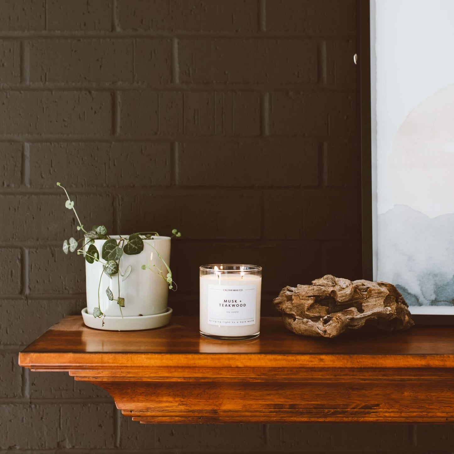 Glass Tumbler Soy Candle Musk + Teakwood